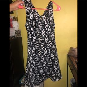 Patterned B&W Mini Dress
